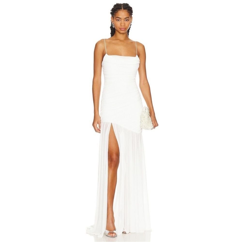 NWT Retrofete Alessia Maxi Long Dress in White Size Large